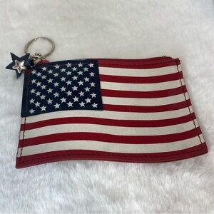 ROLFS LEATHER AMERICAN FLAG KEYCHAIN COIN POUCH